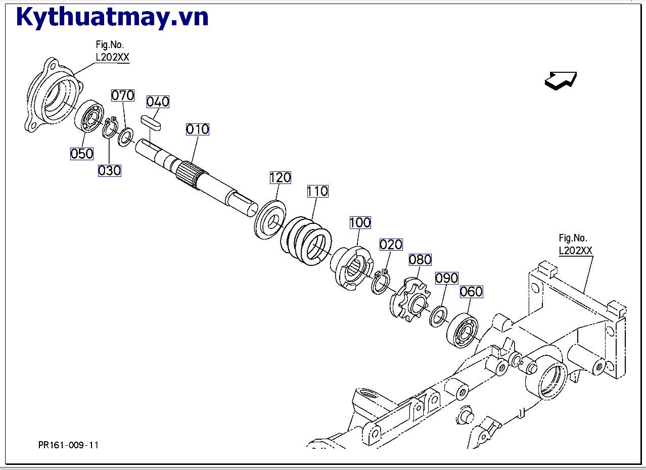 cụm tay cấy ( trục kết nối phải)